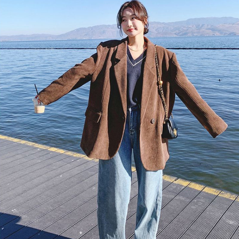 コーデュロイブラウンジャケット