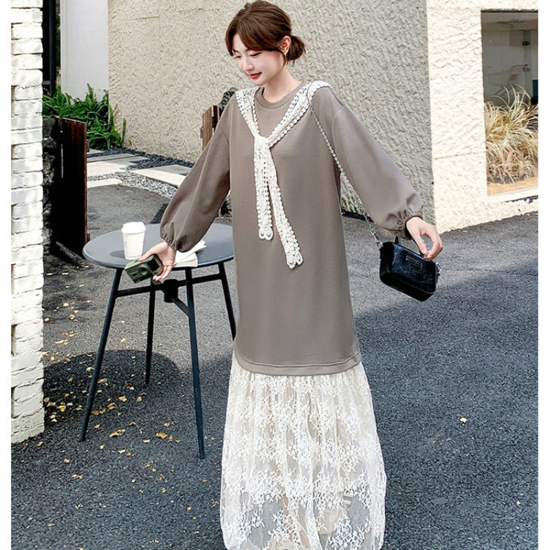 レース切り替えデザインワンピース(2colors)