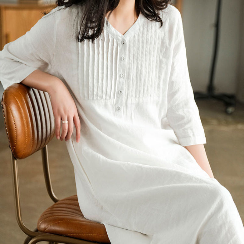 リネンピンタックワンピース(4colors)