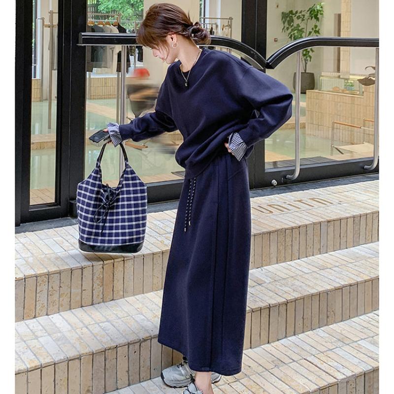 チェックカフストレーナー×スカートセット