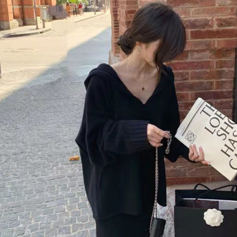 ニットパーカー×スカート(3colors)