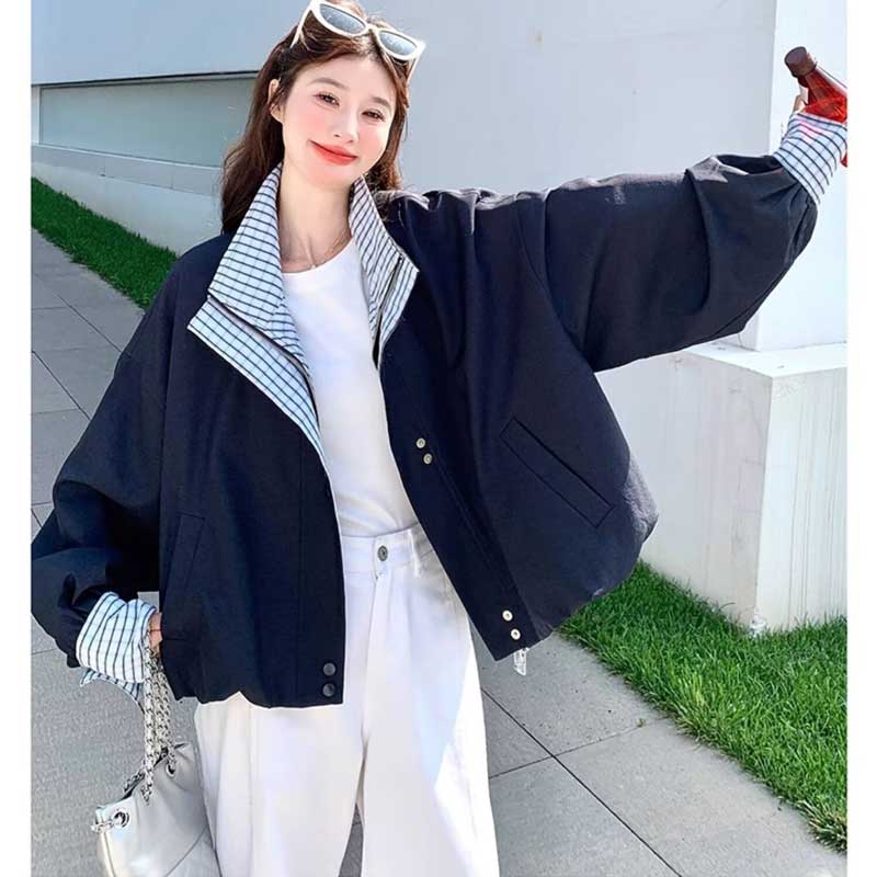 ダブルカラードルマンジャケット