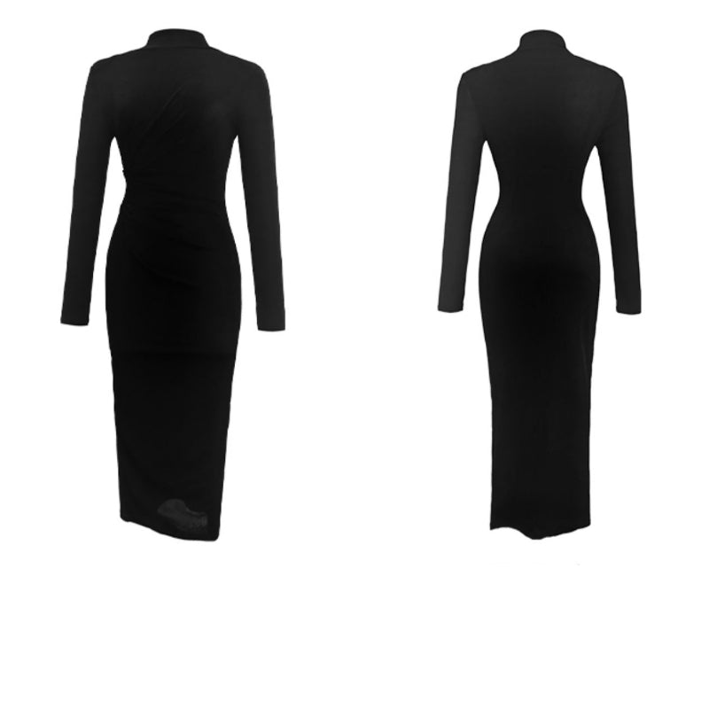 ハイネックスリムラインドレス(6colors)