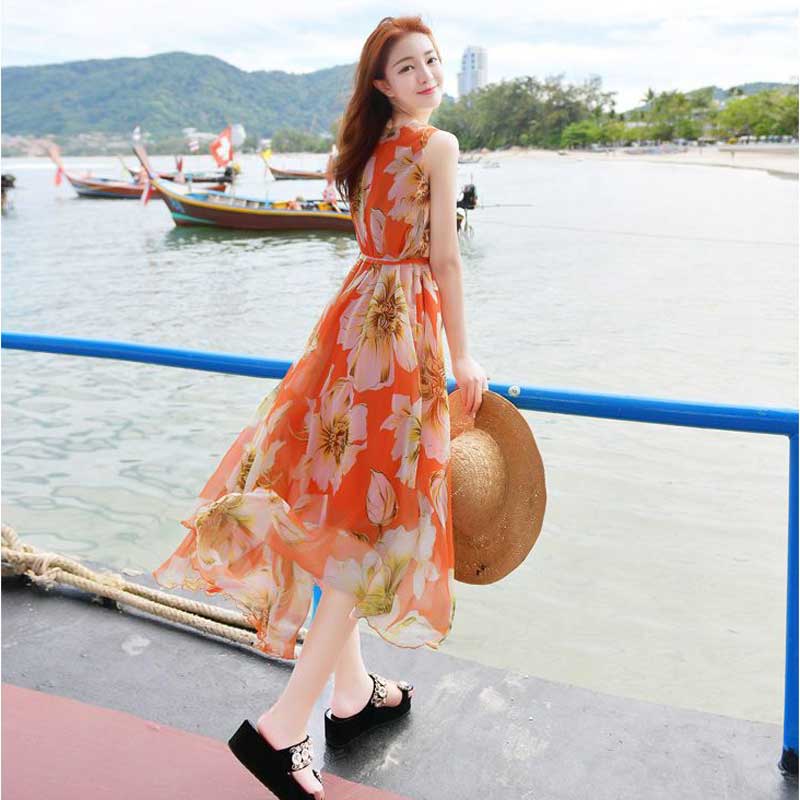 フローラルシフォンワンピース