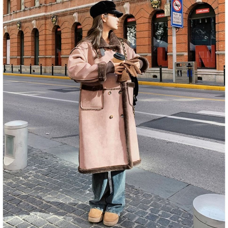 裏起毛ムートンロングコート(2colors)