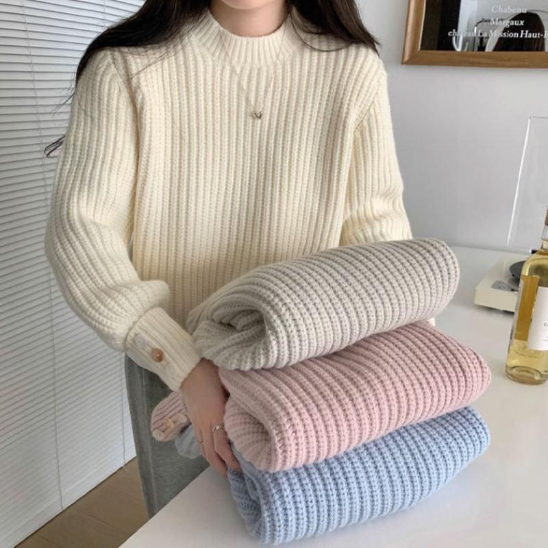 クルーネックリブセーター(4colors)