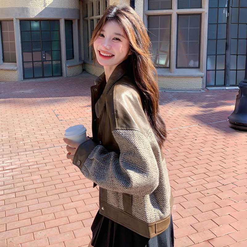 異素材コンビレザージャケット