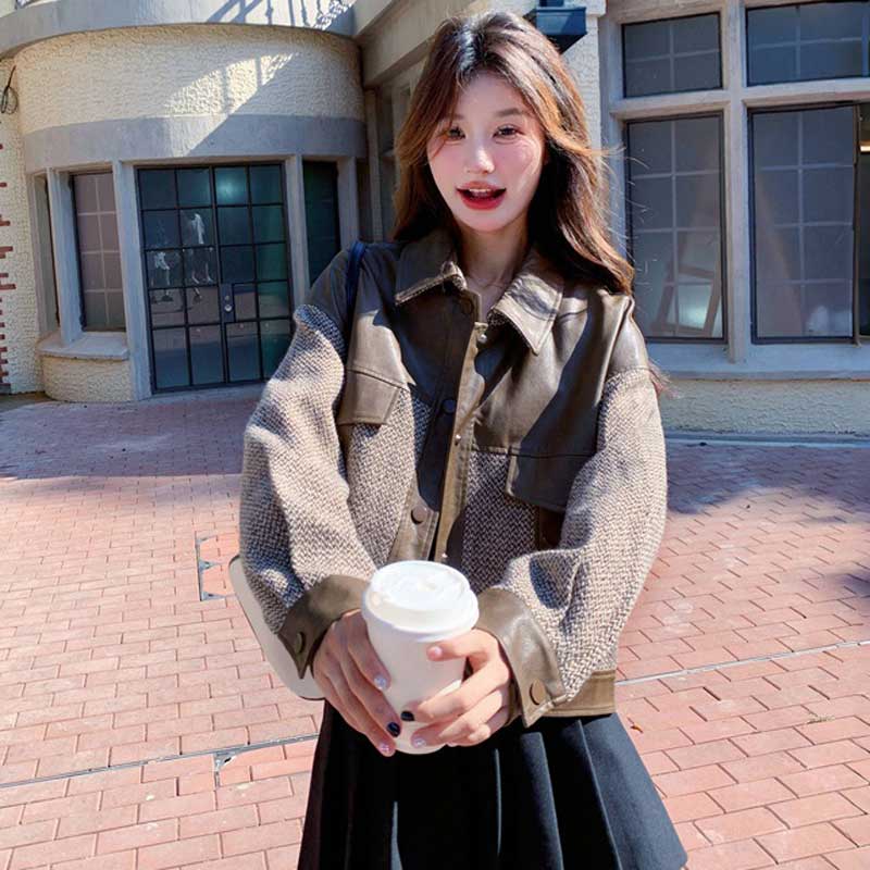 異素材コンビレザージャケット