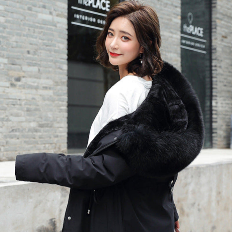 ボリュームファーフード付き厚手コート(5colors)