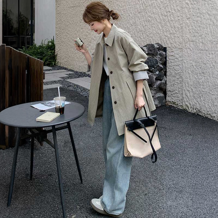 ストライプカフスハーフコート