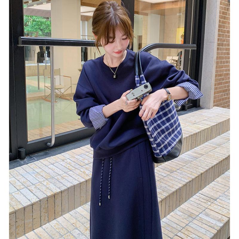 チェックカフストレーナー×スカートセット