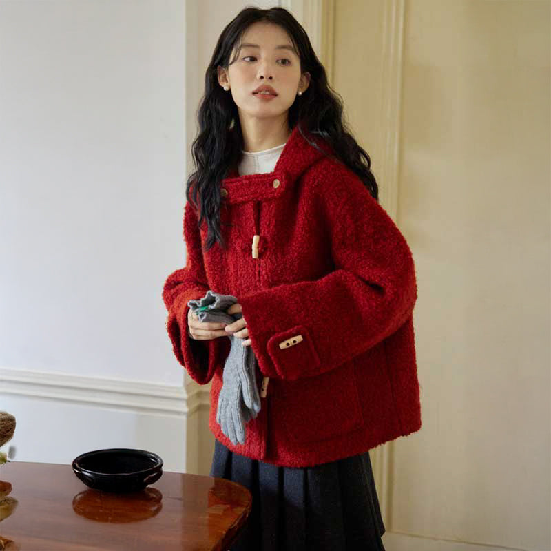 レッドボアショートダッフルコート