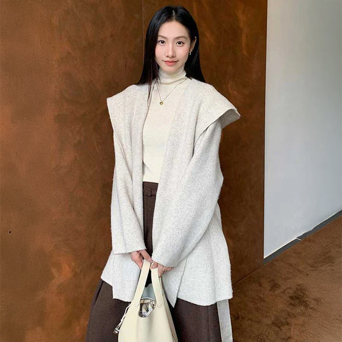 フード付きガウンコート(4colors)