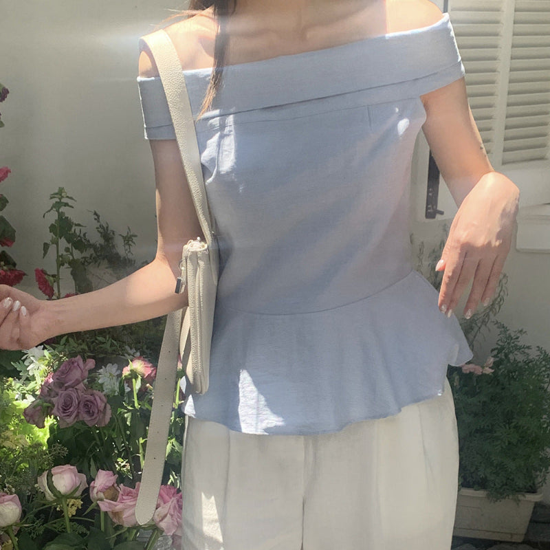 オフショルダーペプラムカットソー(3colors)