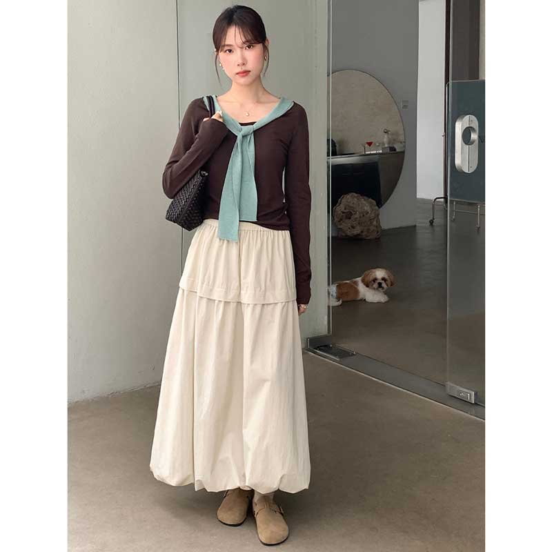 バルーンシルエットマキシスカート(4colors)