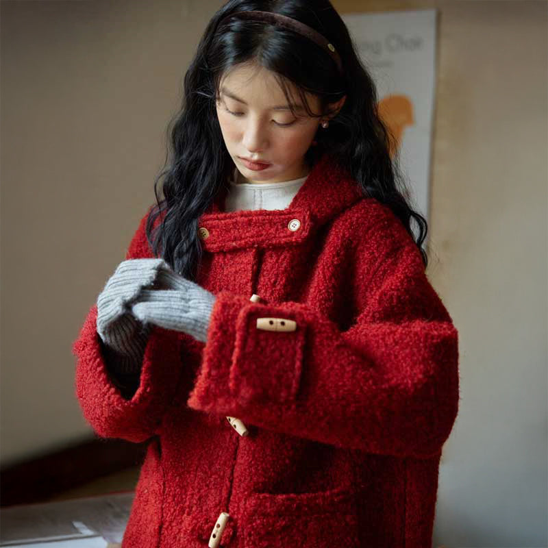 レッドボアショートダッフルコート