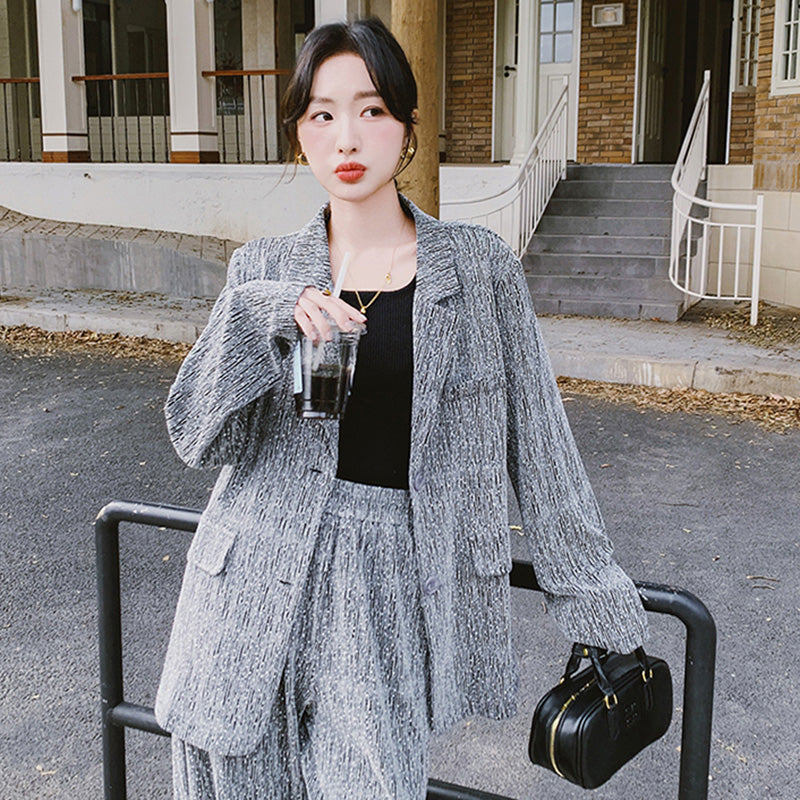 杢グレージャケットスーツセット