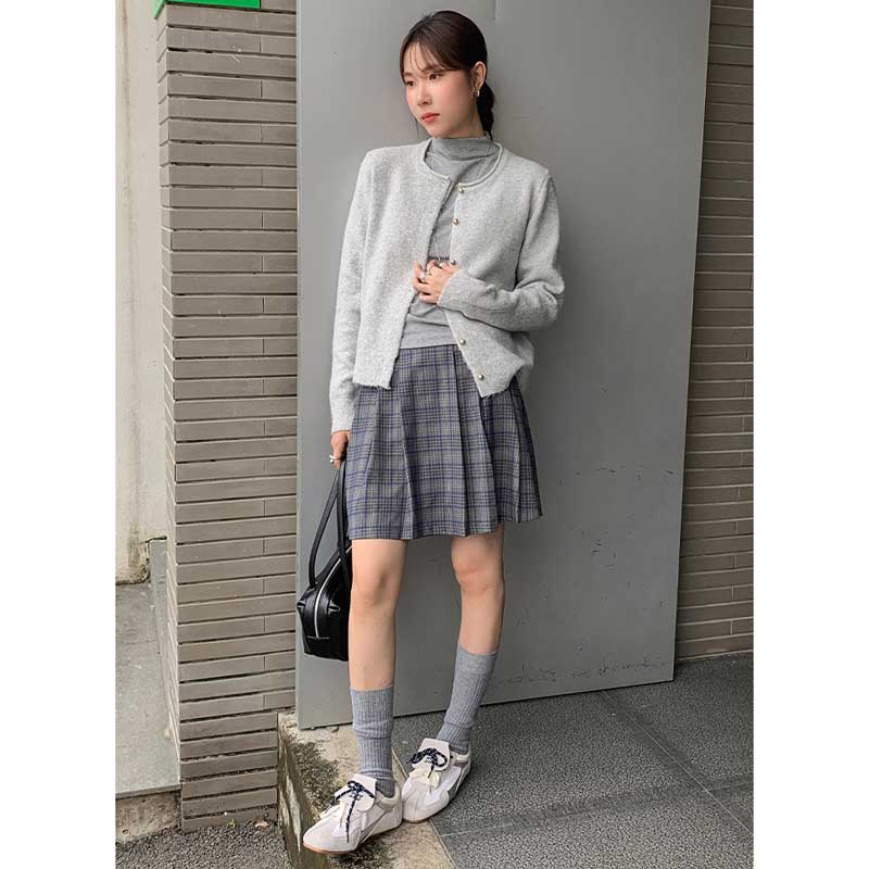 クルーネックベーシックカーディガン(2colors)