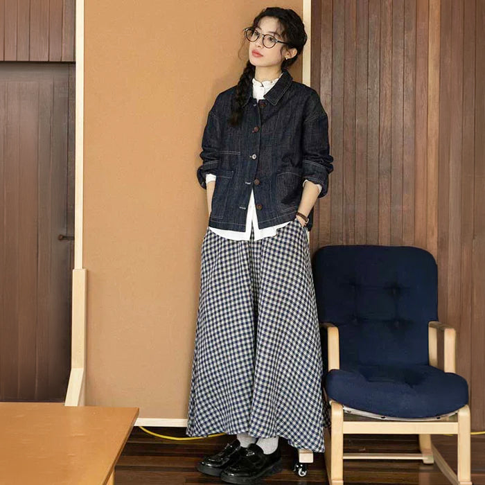 インディゴトラッドデニムジャケット