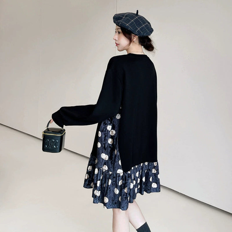 ブラックレイヤードドットチュニック