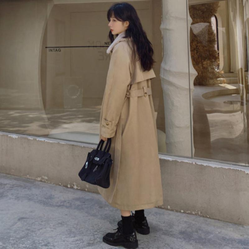 ファーカラーロングトレンチコート(3colors)