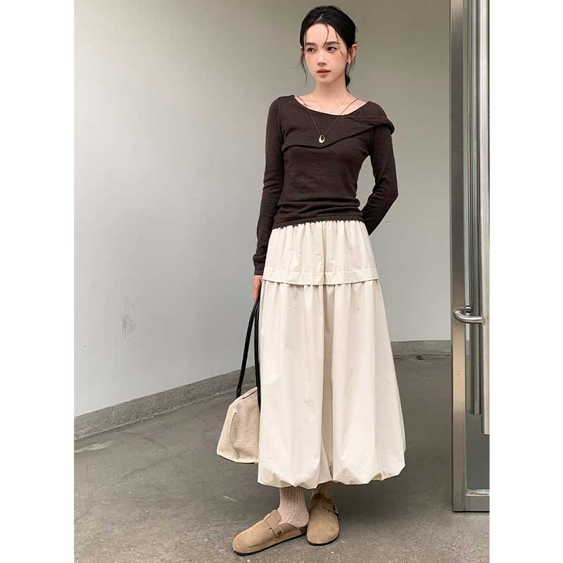 バルーンシルエットマキシスカート(4colors)