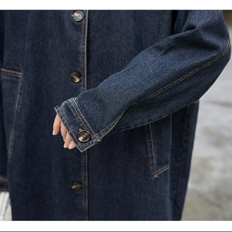 ステンカラーデニムコート