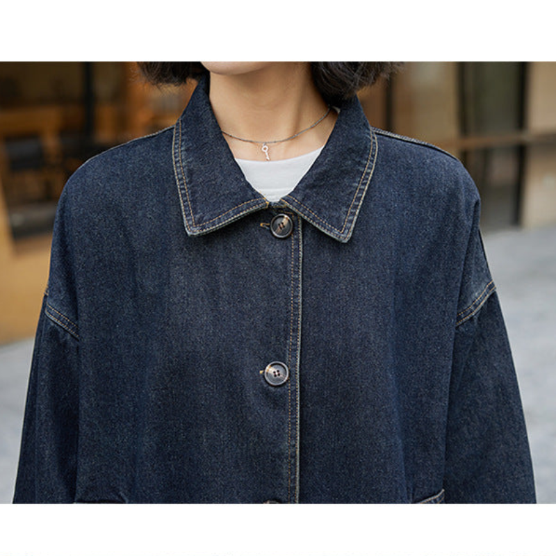 ステンカラーデニムコート