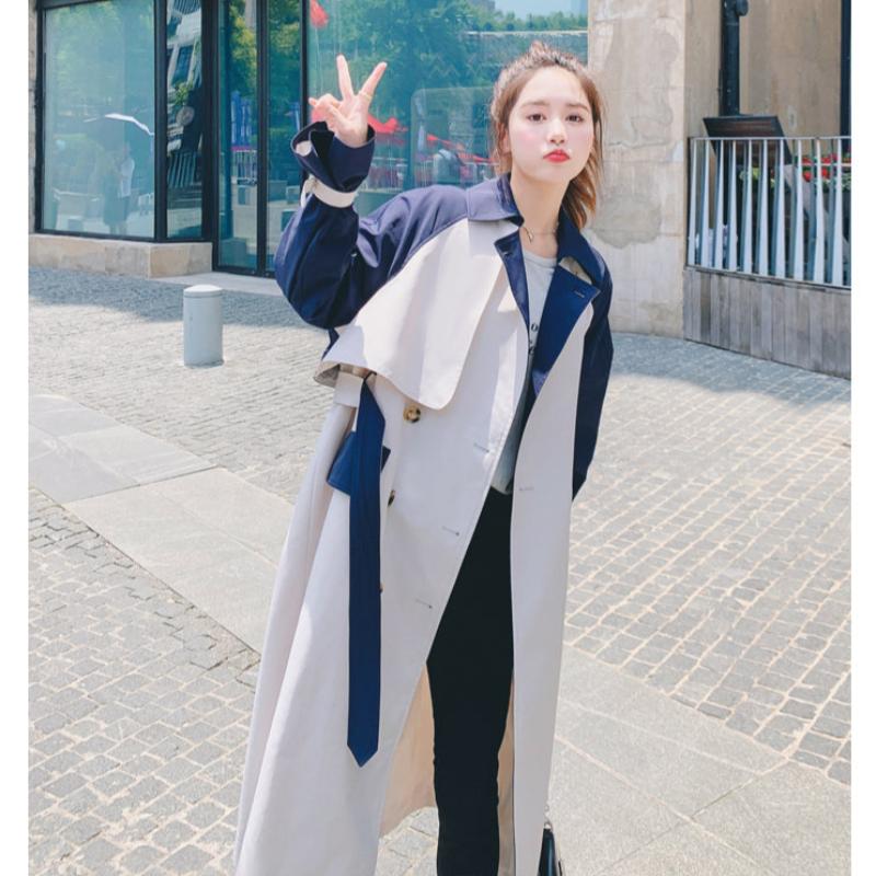 バイカラーミディアム丈トレンチコート