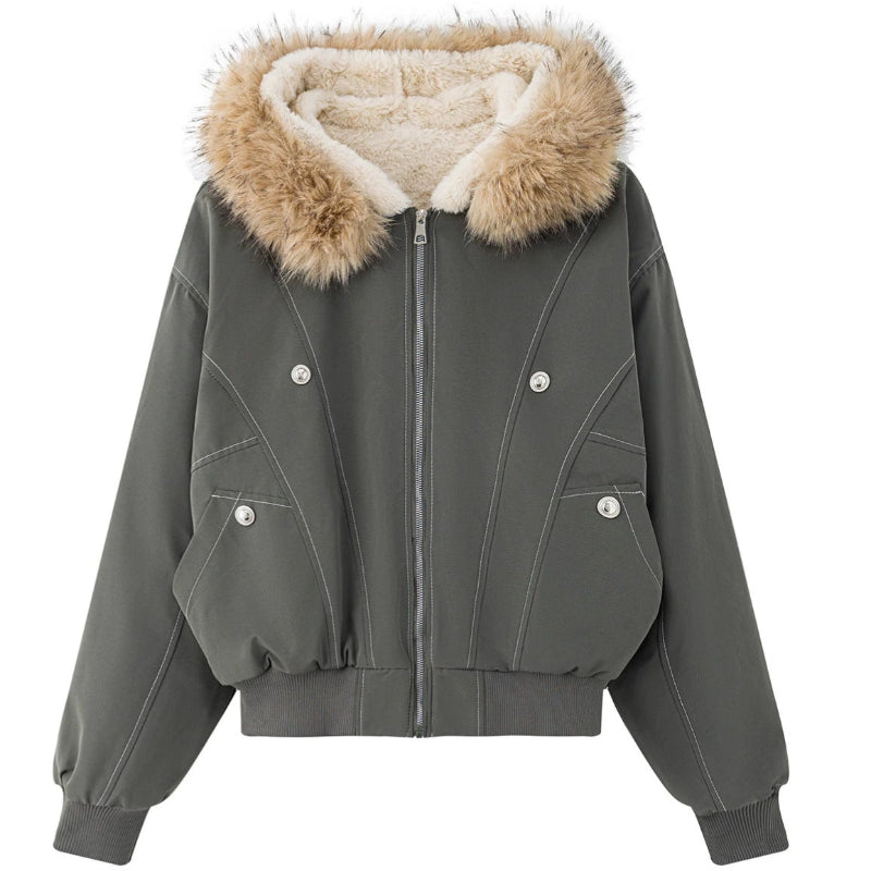 裏ボア付きフードファーブルゾン(2colors)