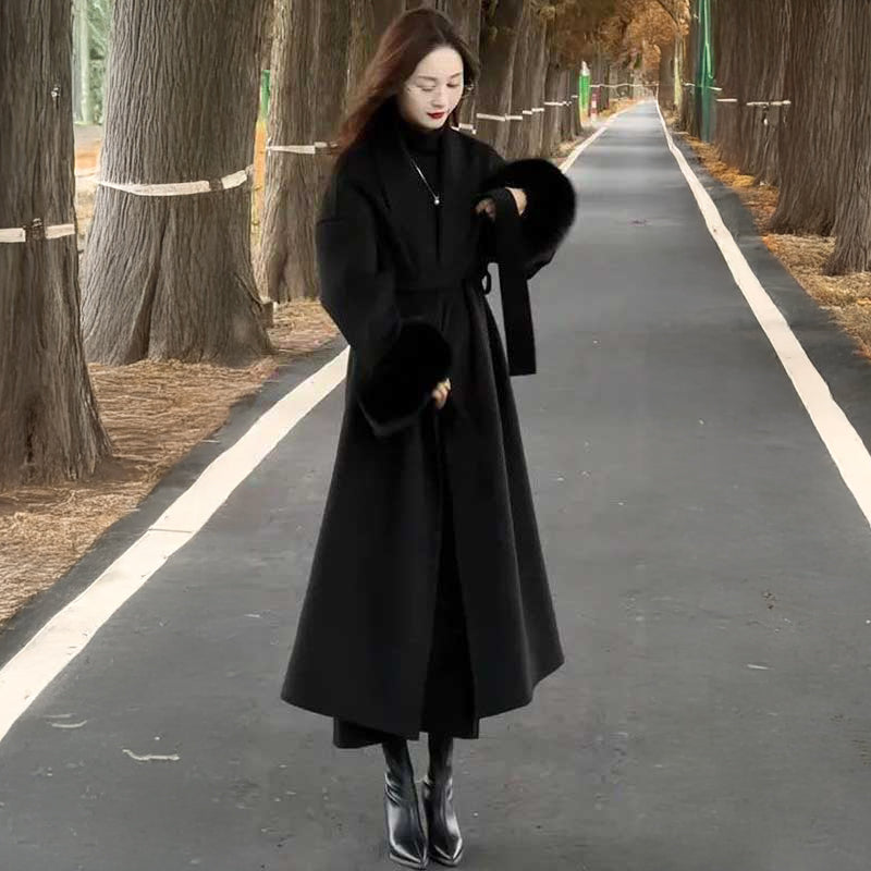 ファーカフスガウンコート(2colors)