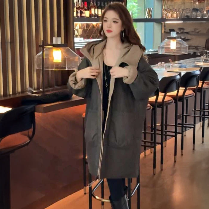 リバーシブルフーディーコート