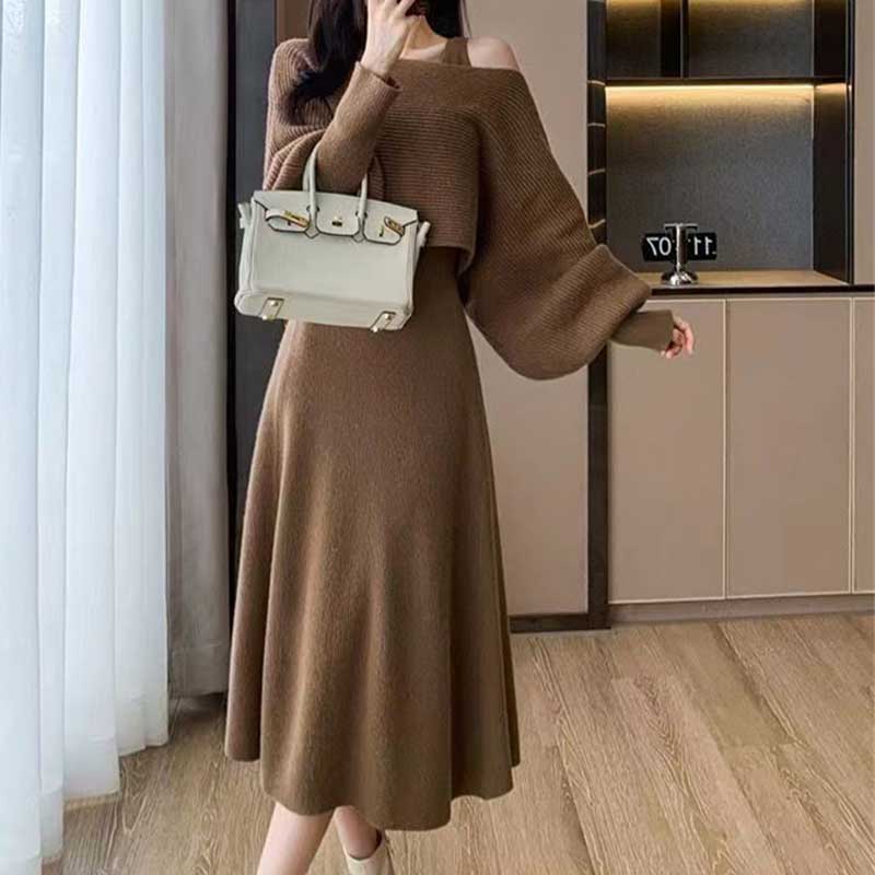 クロップドニット×ノースリーブワンピースSET(3colors)