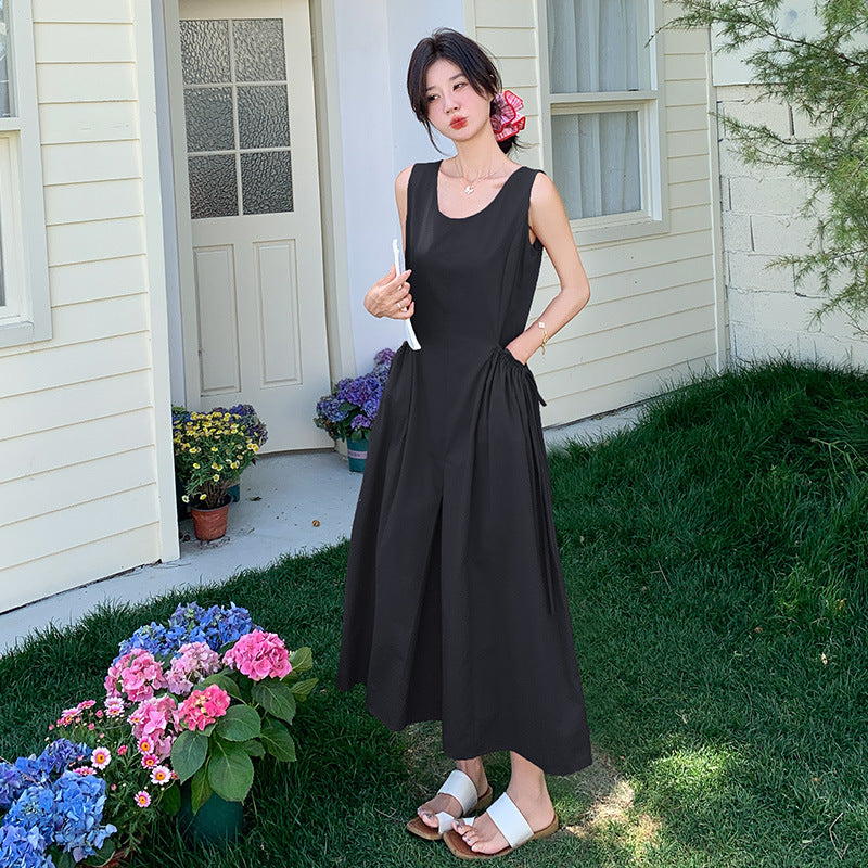 サイドギャザーフレアワンピース(2colors)