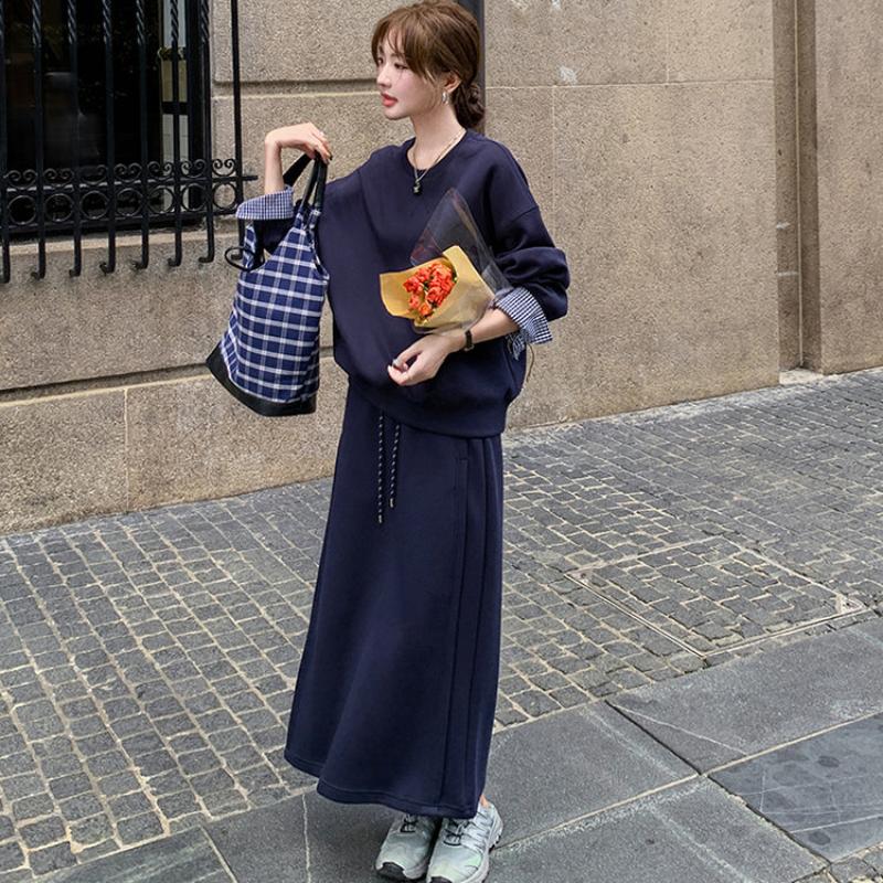 チェックカフストレーナー×スカートセット