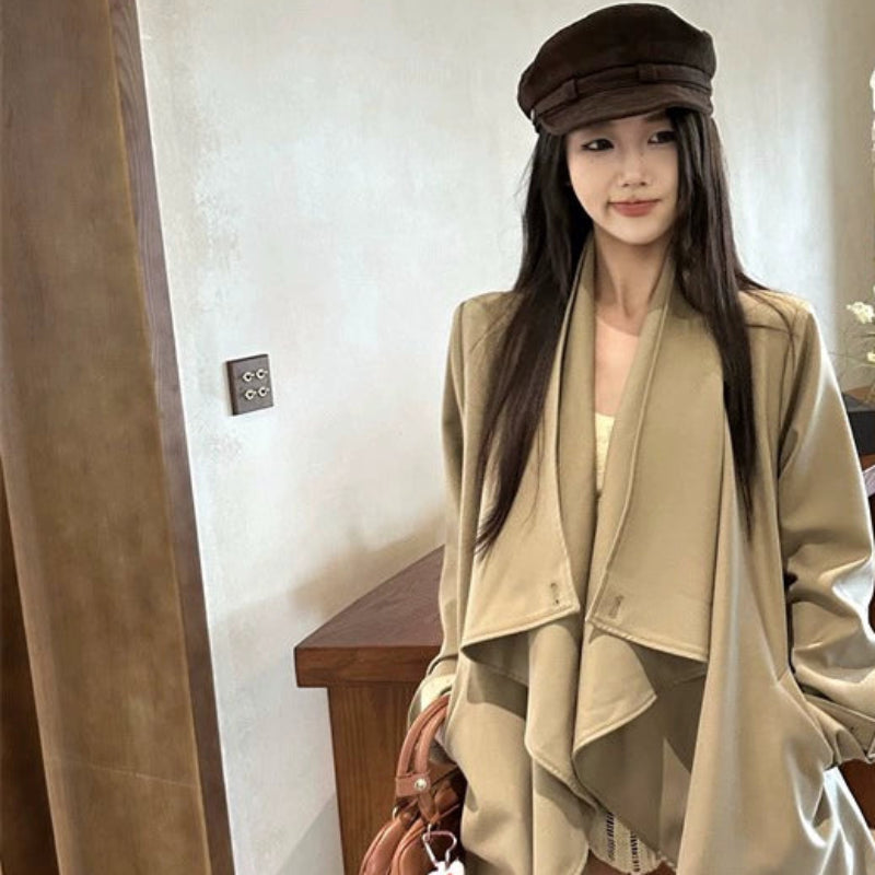 ドレープトレンチショートコート