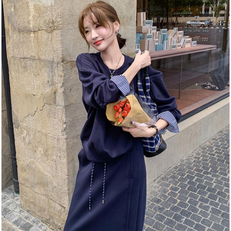 チェックカフストレーナー×スカートセット