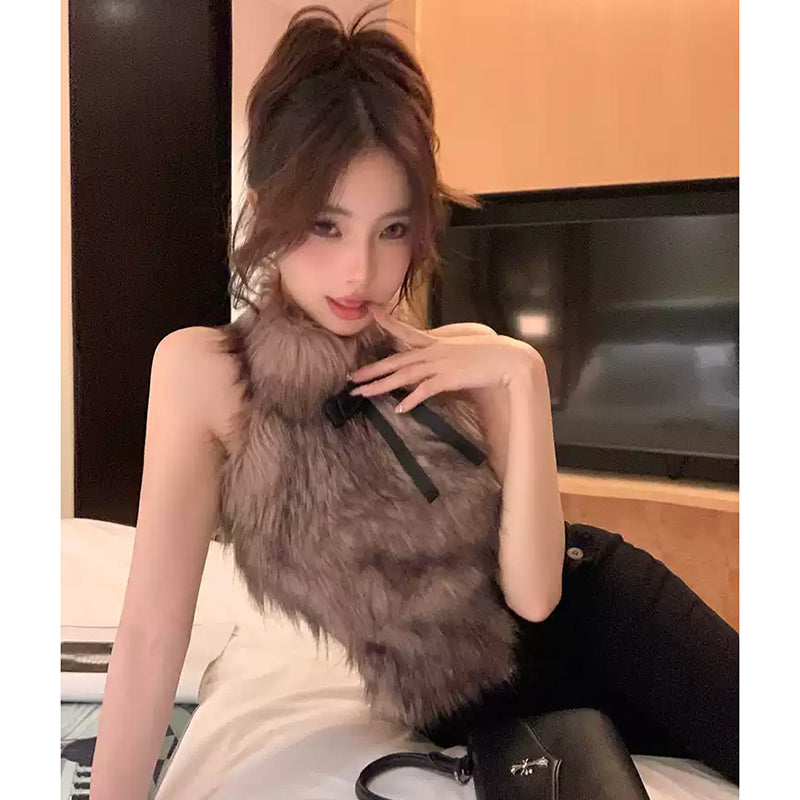 バックレスファーベスト