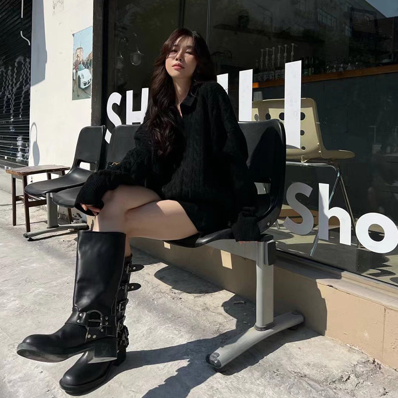 ケーブルニットショートパンツセットアップ