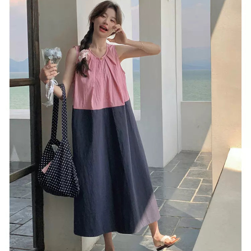 ブロッキングバイカラーワンピース