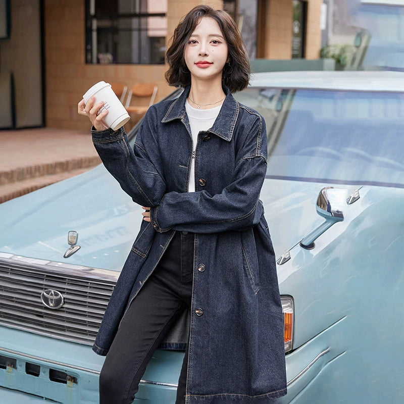 ステンカラーデニムコート