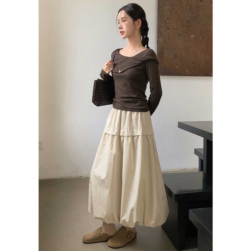 バルーンシルエットマキシスカート(4colors)