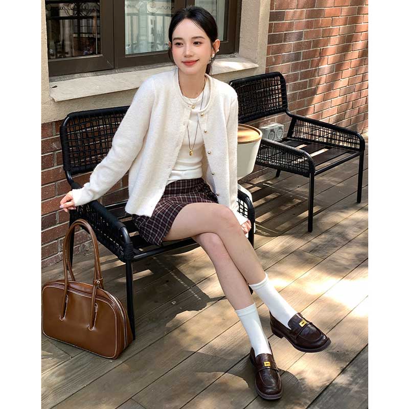 クルーネックベーシックカーディガン(2colors)