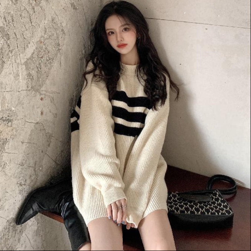 スリーボーダーニットトップス(3colors)