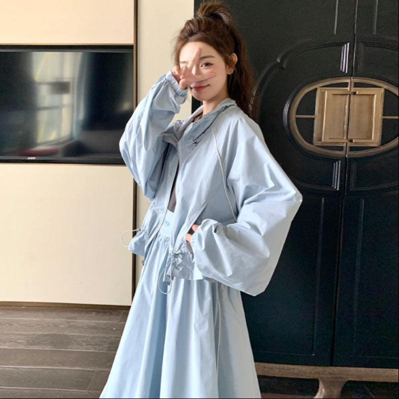 ドロストジャケット×バルーンスカートセットアップ