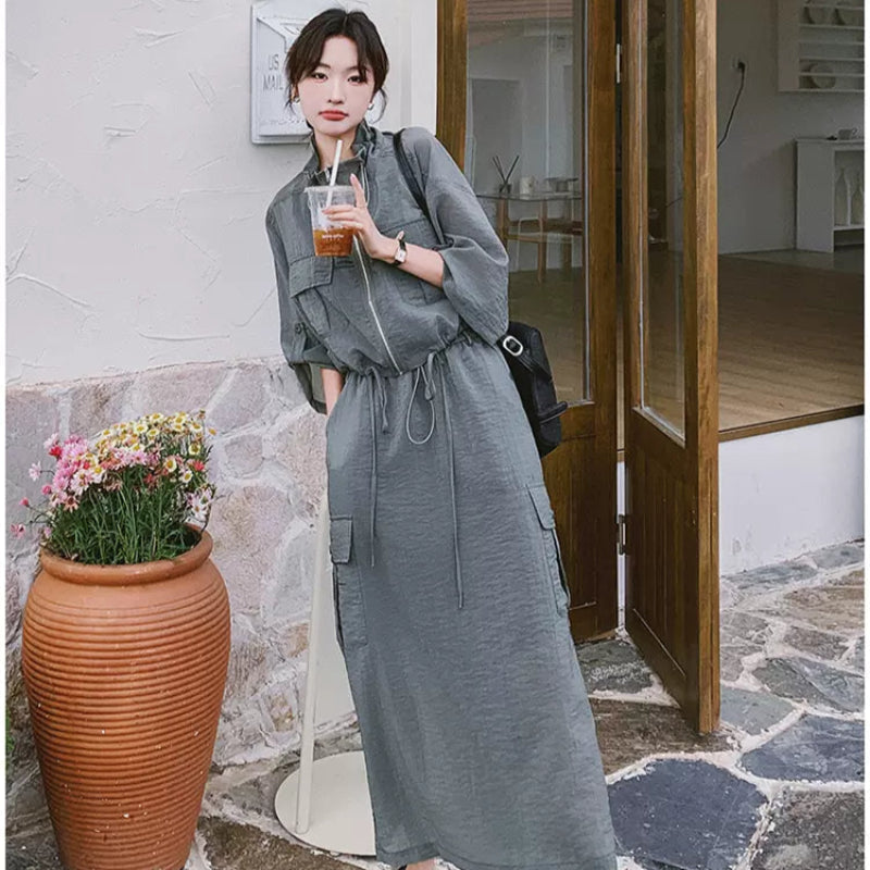 ワークスタイルトップス×スカートセット