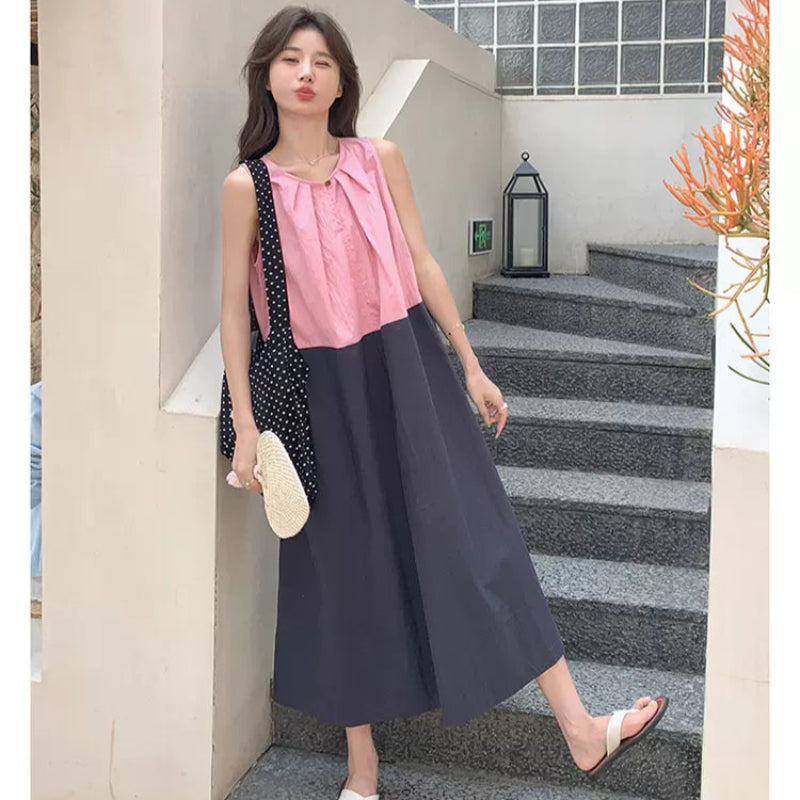 ブロッキングバイカラーワンピース