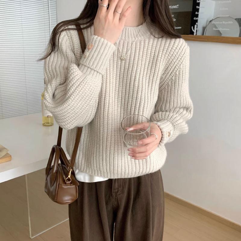 クルーネックリブセーター(4colors)