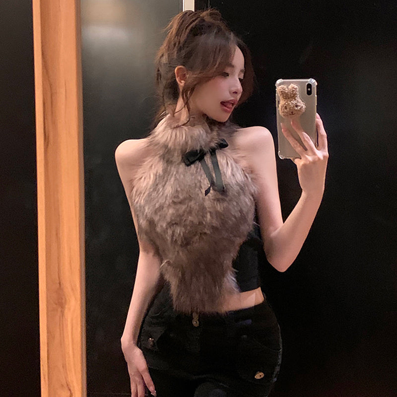 バックレスファーベスト