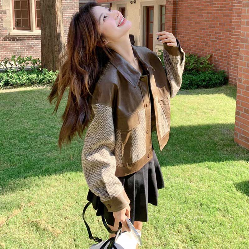 異素材コンビレザージャケット